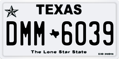 TX license plate DMM6039