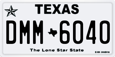 TX license plate DMM6040
