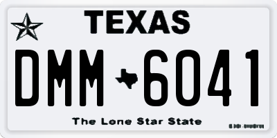 TX license plate DMM6041