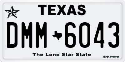 TX license plate DMM6043