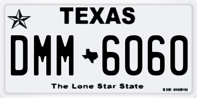 TX license plate DMM6060