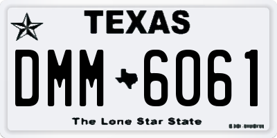 TX license plate DMM6061