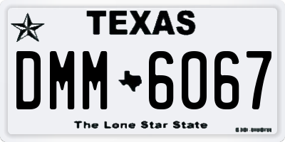 TX license plate DMM6067