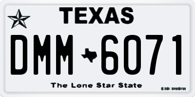 TX license plate DMM6071