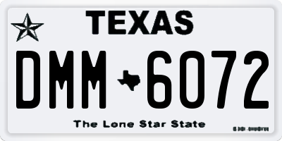 TX license plate DMM6072