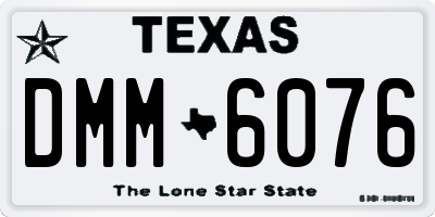 TX license plate DMM6076