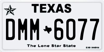 TX license plate DMM6077