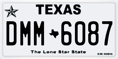 TX license plate DMM6087