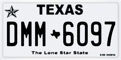 TX license plate DMM6097