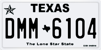 TX license plate DMM6104