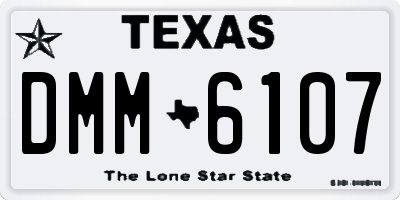 TX license plate DMM6107