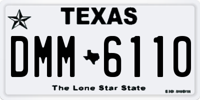 TX license plate DMM6110