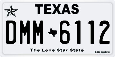 TX license plate DMM6112