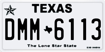 TX license plate DMM6113