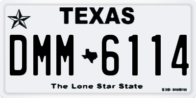 TX license plate DMM6114