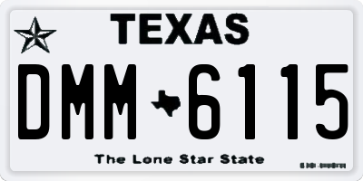TX license plate DMM6115
