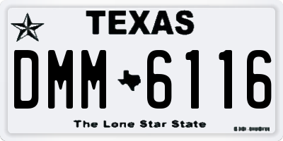 TX license plate DMM6116