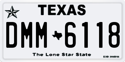 TX license plate DMM6118