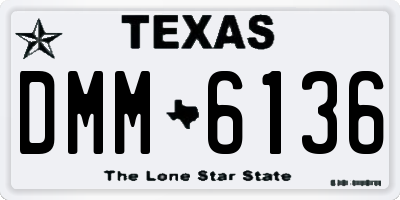 TX license plate DMM6136