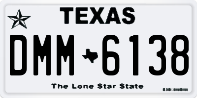 TX license plate DMM6138