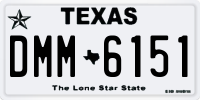 TX license plate DMM6151