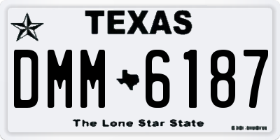 TX license plate DMM6187