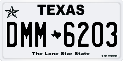TX license plate DMM6203
