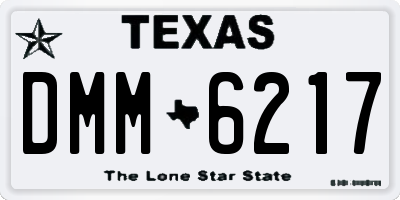 TX license plate DMM6217