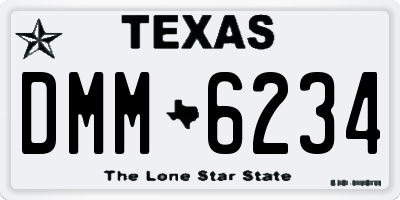 TX license plate DMM6234