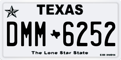 TX license plate DMM6252