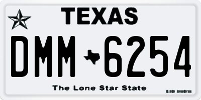 TX license plate DMM6254