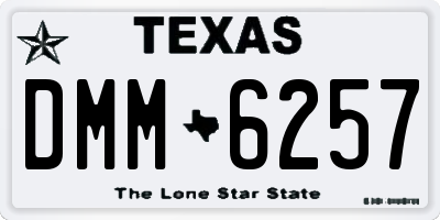 TX license plate DMM6257
