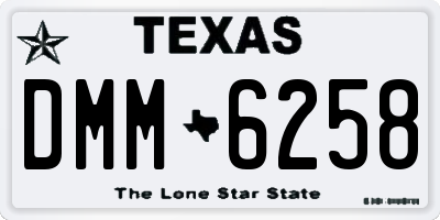 TX license plate DMM6258