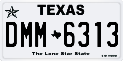 TX license plate DMM6313