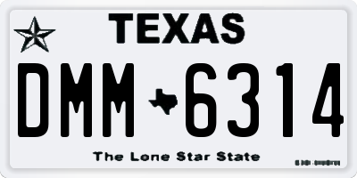 TX license plate DMM6314