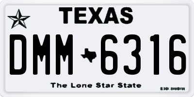 TX license plate DMM6316