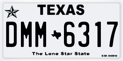 TX license plate DMM6317