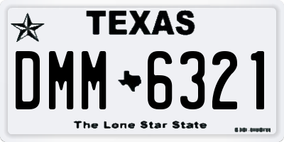 TX license plate DMM6321