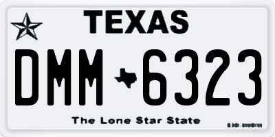 TX license plate DMM6323