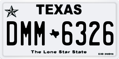 TX license plate DMM6326