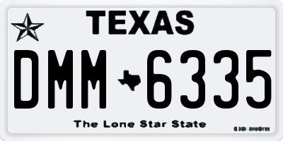 TX license plate DMM6335