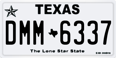 TX license plate DMM6337