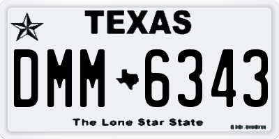 TX license plate DMM6343