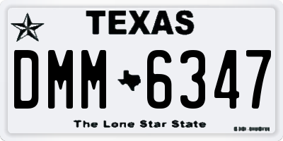 TX license plate DMM6347