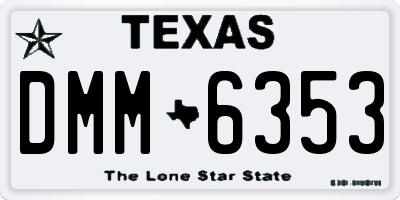 TX license plate DMM6353
