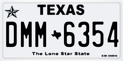 TX license plate DMM6354