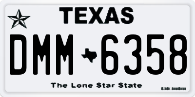 TX license plate DMM6358