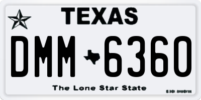 TX license plate DMM6360