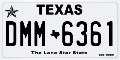 TX license plate DMM6361