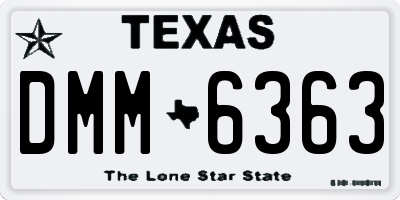 TX license plate DMM6363